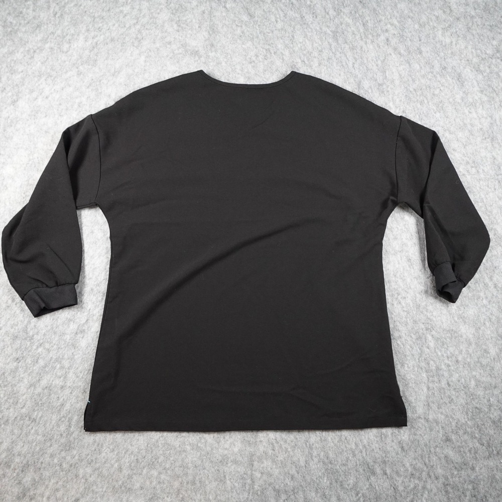 DOLAN Top Women Small Black 2 Pocket Scrub V Neck 3/4 Sleeve Nurse Medical - Picture 8 of 11